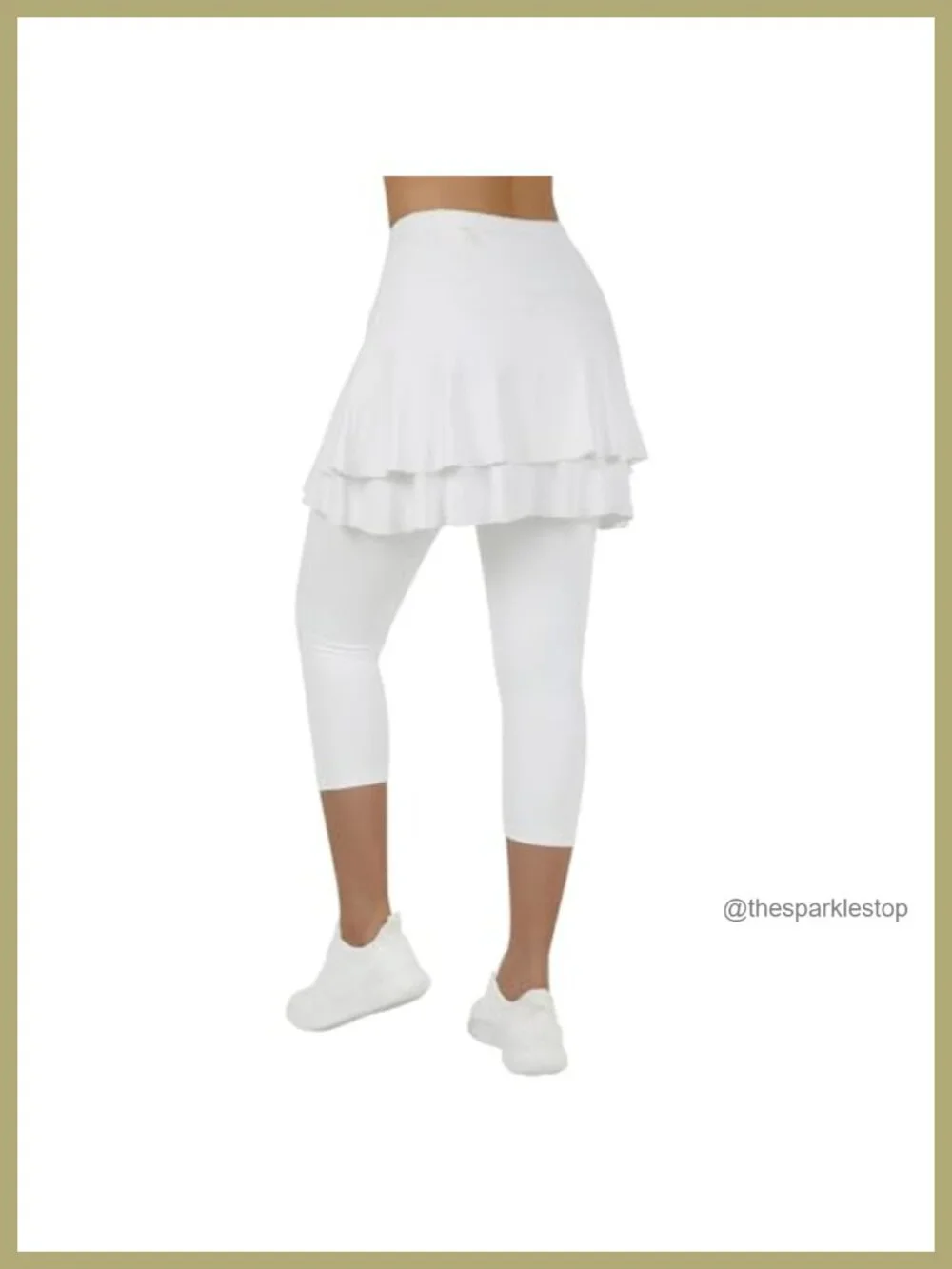 Skirted Leggings with Pockets, High Waist Tennis Skort, Athletic Capri